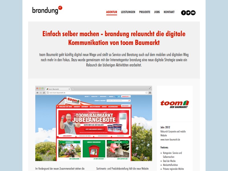 Screenshot Website von brandung