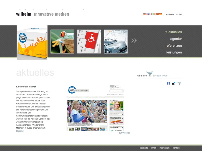 Screenshot Website von Wilhelm Innovative Medien